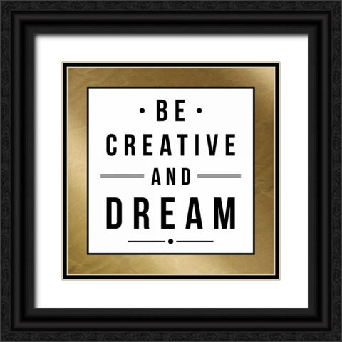 Creative gold border Black Ornate Wood Framed Art Print with Double Matting by Grey, Jace