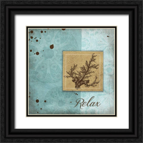 Relax Black Ornate Wood Framed Art Print with Double Matting by Grey, Jace