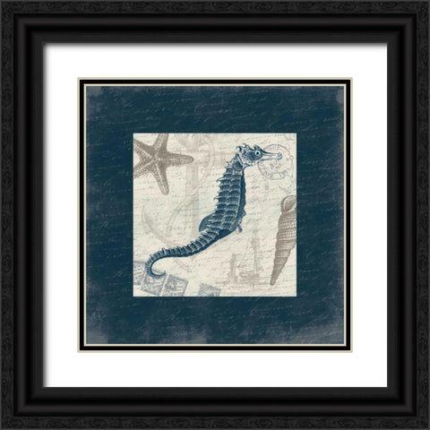 Seahorse Bordered Black Ornate Wood Framed Art Print with Double Matting by Grey, Jace