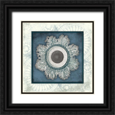 Coastal blue mate bordered Black Ornate Wood Framed Art Print with Double Matting by Grey, Jace