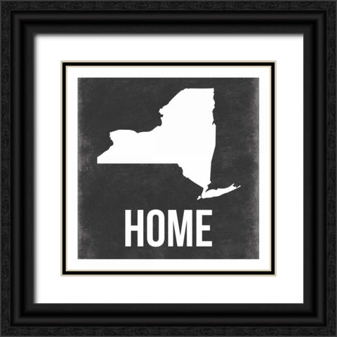 NY Black Ornate Wood Framed Art Print with Double Matting by Grey, Jace