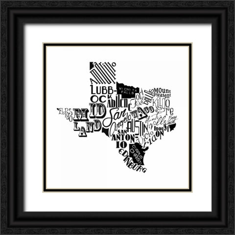 Texas Black Ornate Wood Framed Art Print with Double Matting by Grey, Jace