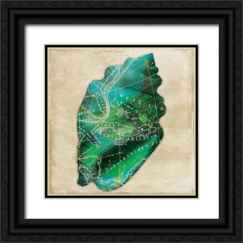 Map Shell Black Ornate Wood Framed Art Print with Double Matting by Grey, Jace