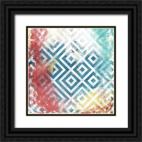 Happy Cosmic pattern mate Black Ornate Wood Framed Art Print with Double Matting by Grey, Jace