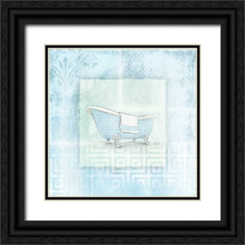 Soft blue bath Black Ornate Wood Framed Art Print with Double Matting by Grey, Jace