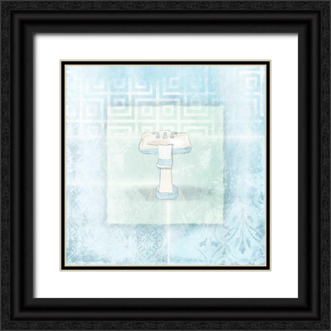 Soft blue sink Black Ornate Wood Framed Art Print with Double Matting by Grey, Jace