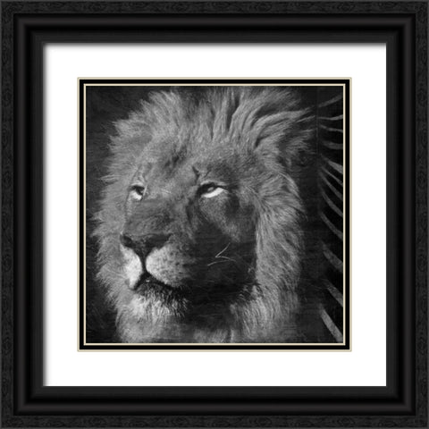 Animal Instincts Black And White Black Ornate Wood Framed Art Print with Double Matting by Grey, Jace