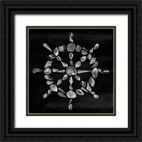 Shell Wheel Black Ornate Wood Framed Art Print with Double Matting by Grey, Jace