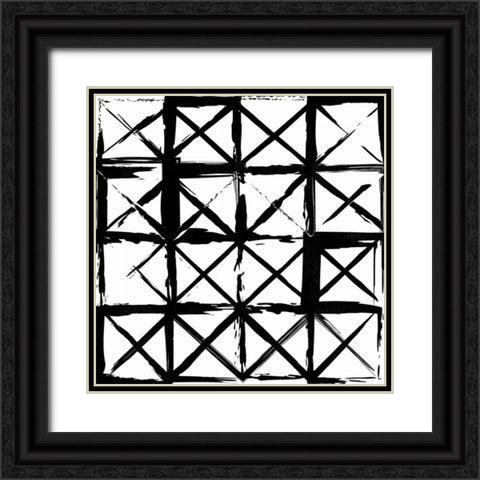 Box Black Lines Black Ornate Wood Framed Art Print with Double Matting by Grey, Jace
