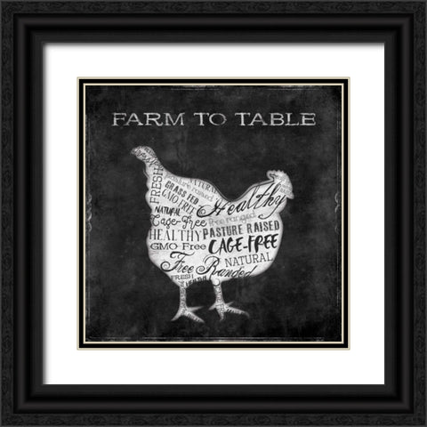 Farm To Chicken Black Ornate Wood Framed Art Print with Double Matting by Grey, Jace
