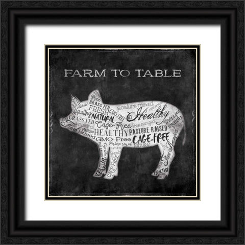 Farm To Pig Black Ornate Wood Framed Art Print with Double Matting by Grey, Jace