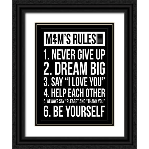 Mom Rules II Black Ornate Wood Framed Art Print with Double Matting by Grey, Jace