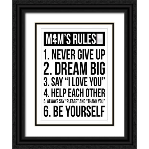 Mom Rules Black Ornate Wood Framed Art Print with Double Matting by Grey, Jace