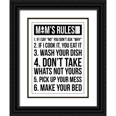 Mom Rules III Black Ornate Wood Framed Art Print with Double Matting by Grey, Jace