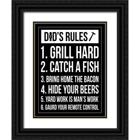 Dad Rules II Black Ornate Wood Framed Art Print with Double Matting by Grey, Jace