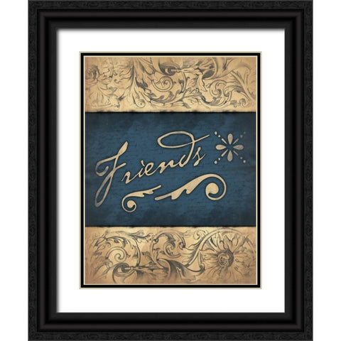 Friends Black Ornate Wood Framed Art Print with Double Matting by Grey, Jace
