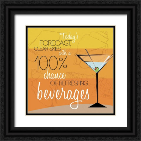 Beach Forecast Black Ornate Wood Framed Art Print with Double Matting by Grey, Jace