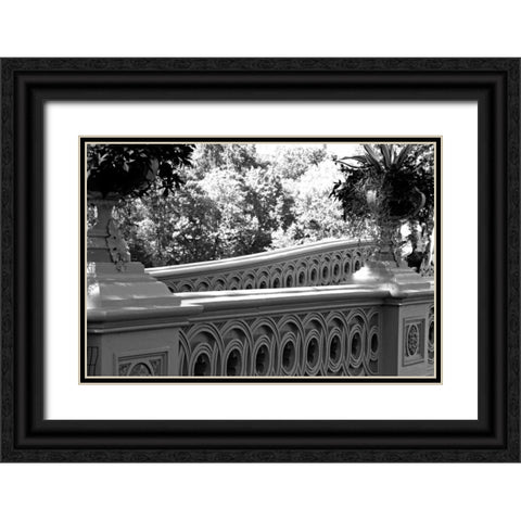 Central Park Bridge Black Ornate Wood Framed Art Print with Double Matting by Grey, Jace