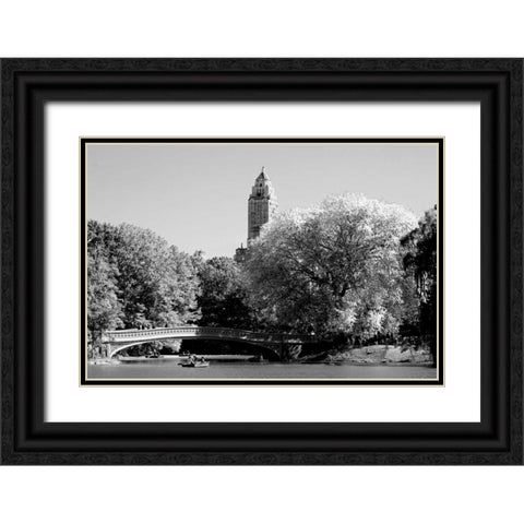 Circular Central Park Bridge Black Ornate Wood Framed Art Print with Double Matting by Grey, Jace