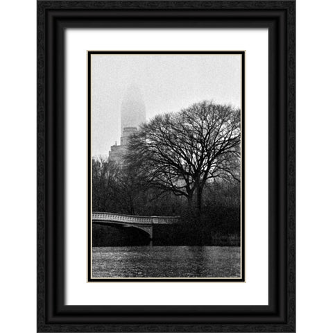 Central Park Bridge I Black Ornate Wood Framed Art Print with Double Matting by Grey, Jace