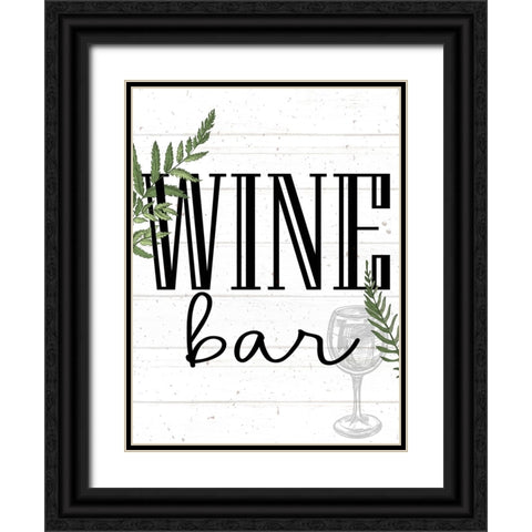Wine Glass Ferns 5 Black Ornate Wood Framed Art Print with Double Matting by Allen, Kimberly