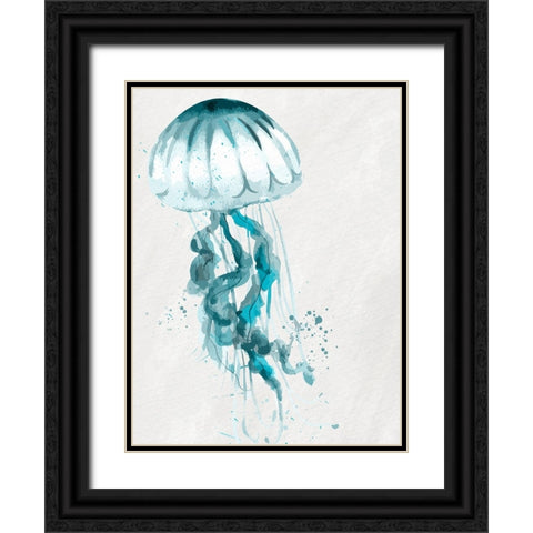 Jelly Jelly Teal 1 Black Ornate Wood Framed Art Print with Double Matting by Allen, Kimberly