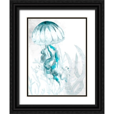 Jelly Swim 1 Black Ornate Wood Framed Art Print with Double Matting by Allen, Kimberly