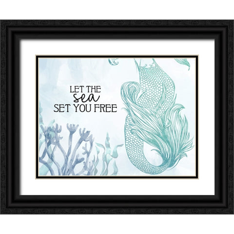 Let The Sea Black Ornate Wood Framed Art Print with Double Matting by Allen, Kimberly