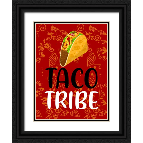 Taco Tribe Black Ornate Wood Framed Art Print with Double Matting by Allen, Kimberly