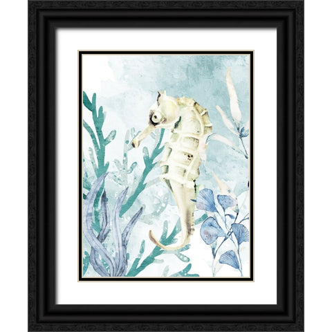 Seahorse Black Ornate Wood Framed Art Print with Double Matting by Allen, Kimberly