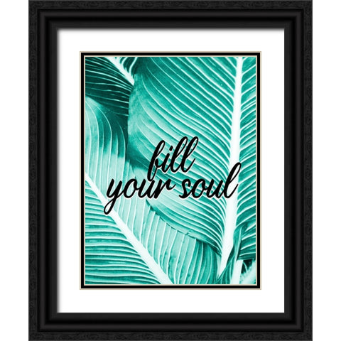 Fill Your Soul Palm Black Ornate Wood Framed Art Print with Double Matting by Allen, Kimberly