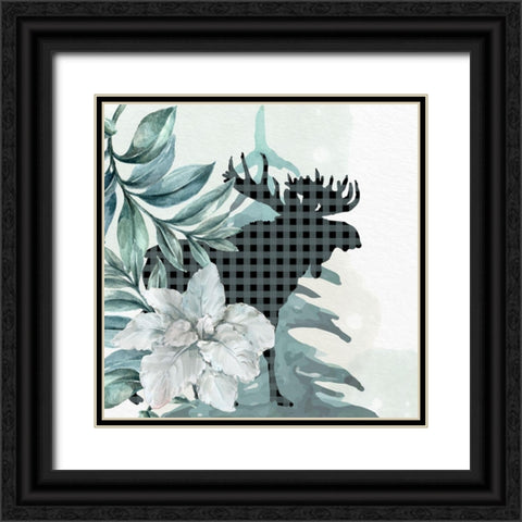 Poinsetta Tree 1 Black Ornate Wood Framed Art Print with Double Matting by Allen, Kimberly