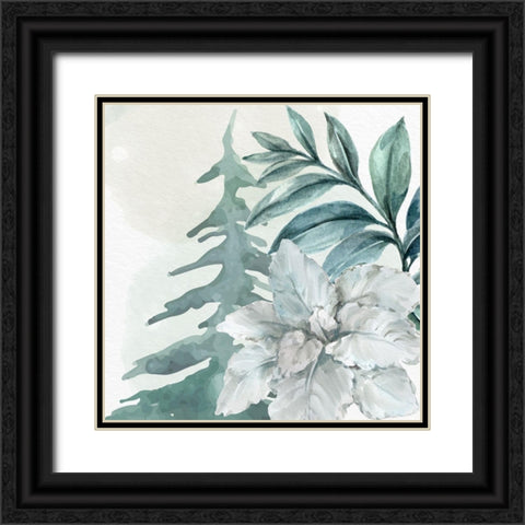 Poinsetta Tree 2 Black Ornate Wood Framed Art Print with Double Matting by Allen, Kimberly