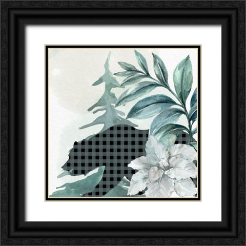 Poinsetta Tree 2 Black Ornate Wood Framed Art Print with Double Matting by Allen, Kimberly