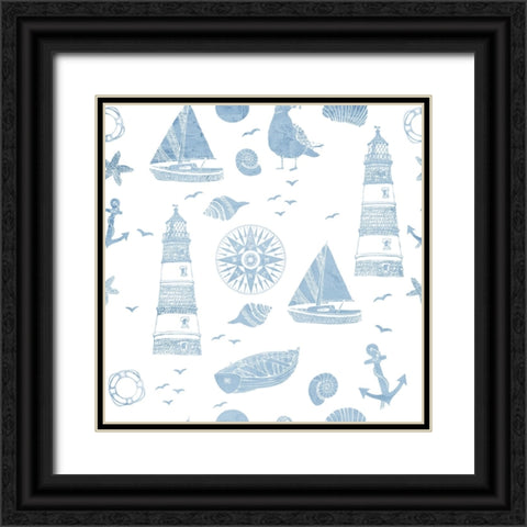 Lighthouse Coast  Pattern Black Ornate Wood Framed Art Print with Double Matting by Allen, Kimberly