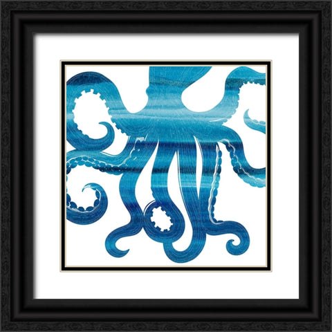 Ombre Octopus Reverse Black Ornate Wood Framed Art Print with Double Matting by Allen, Kimberly