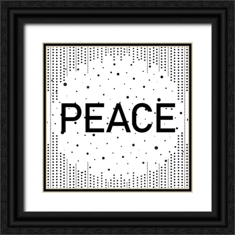 Joy Noel Peace 3 Black Ornate Wood Framed Art Print with Double Matting by Allen, Kimberly