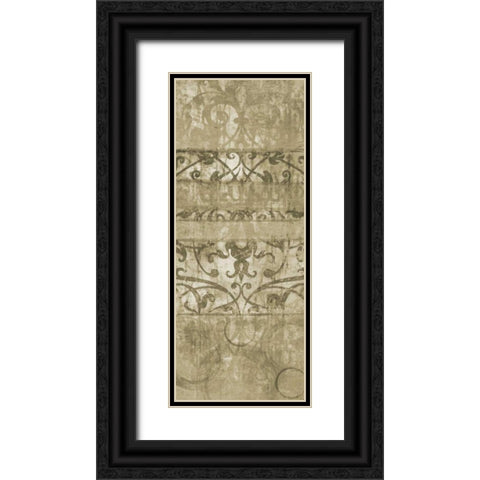 One Tone I Black Ornate Wood Framed Art Print with Double Matting by Emery, Kristin