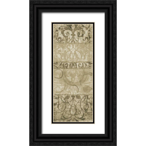 One Tone II Black Ornate Wood Framed Art Print with Double Matting by Emery, Kristin