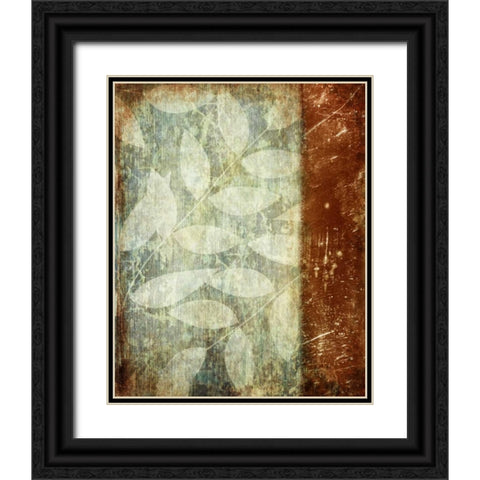 Rustic Leaves Black Ornate Wood Framed Art Print with Double Matting by Emery, Kristin