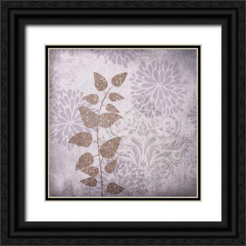 Warm Gray Flowers II Black Ornate Wood Framed Art Print with Double Matting by Emery, Kristin