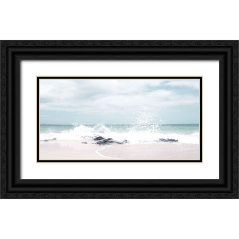 Splash Waves Black Ornate Wood Framed Art Print with Double Matting by Straatsma, Leah
