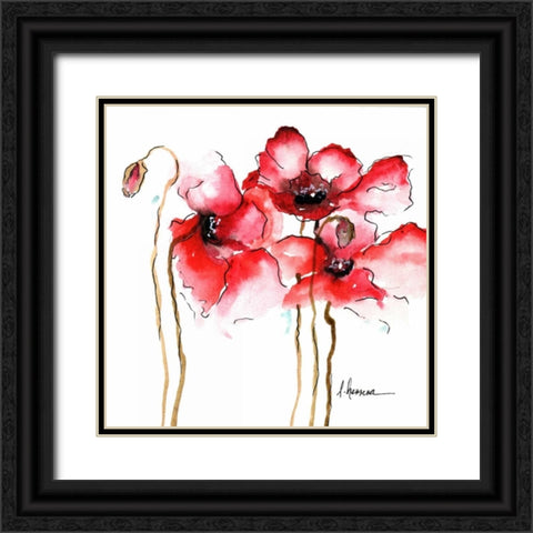 Amapola Roja 1 Black Ornate Wood Framed Art Print with Double Matting by May