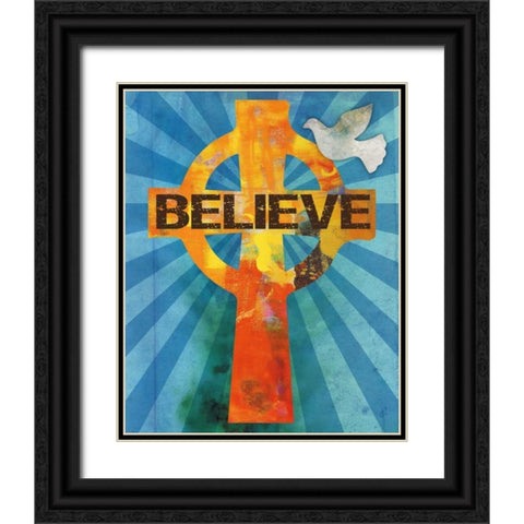 Believe Confirmation 2 Black Ornate Wood Framed Art Print with Double Matting by Hogan, Melody