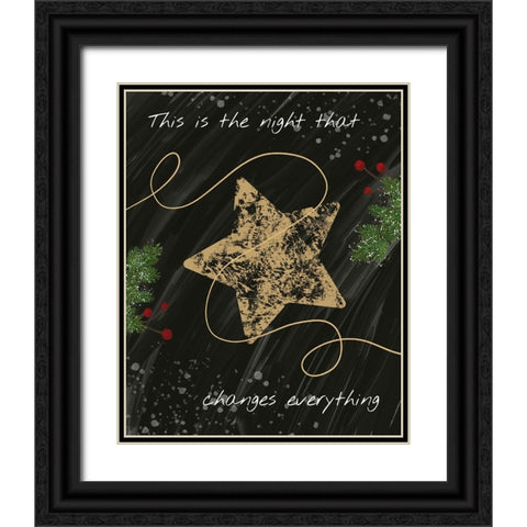 Christmas Night Black Ornate Wood Framed Art Print with Double Matting by Hogan, Melody