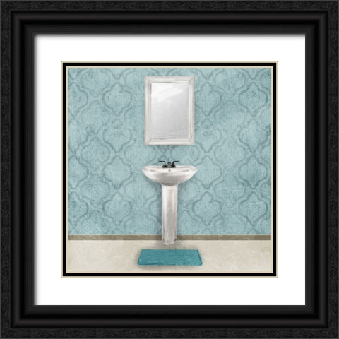 Teal Bath Vibes 3 Black Ornate Wood Framed Art Print with Double Matting by Prime, Marcus