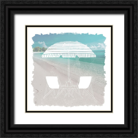 Beach Lounging Black Ornate Wood Framed Art Print with Double Matting by Prime, Marcus