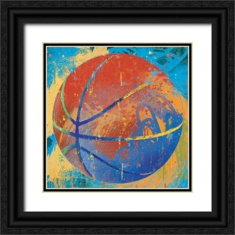 Basketball Black Ornate Wood Framed Art Print with Double Matting by Miller, Savannah