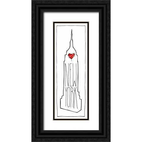 HEART NY Black Ornate Wood Framed Art Print with Double Matting by OnRei