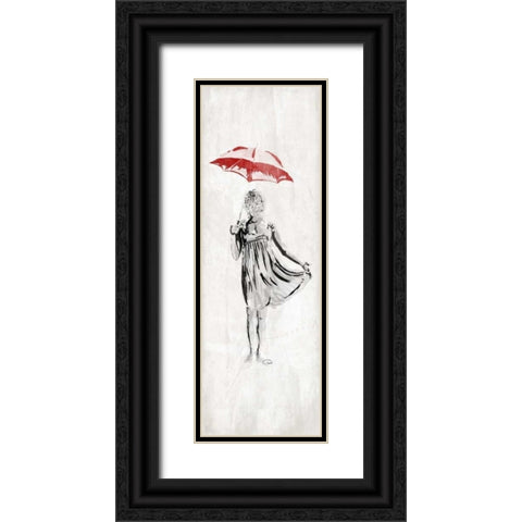Romantic Women Black Ornate Wood Framed Art Print with Double Matting by OnRei